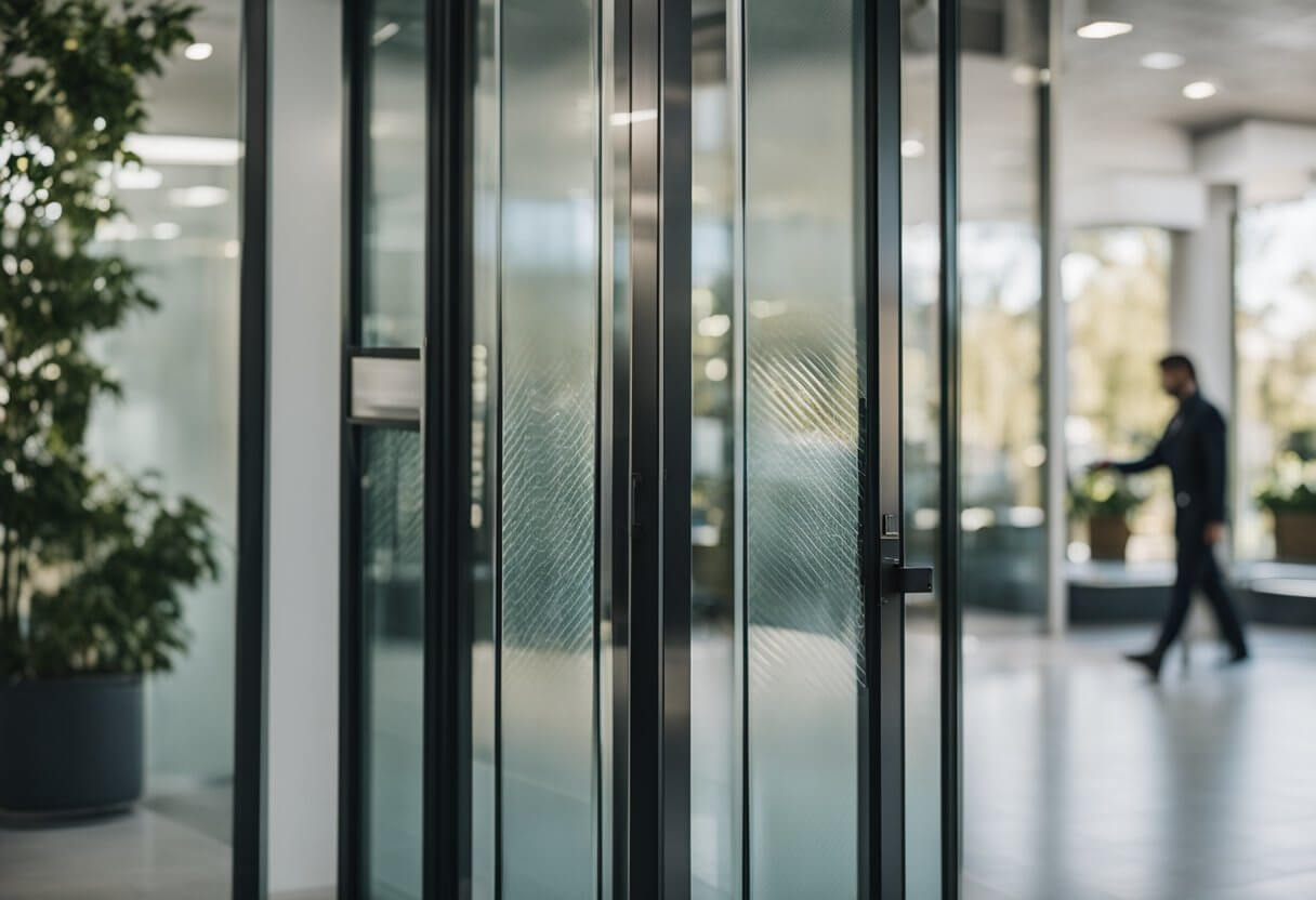 Portas de vidro limpas